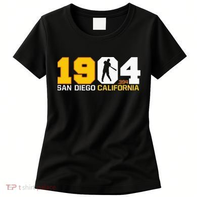 San Diego California Throwback 1904 Baseball Statue .394 Women's T-Shirt