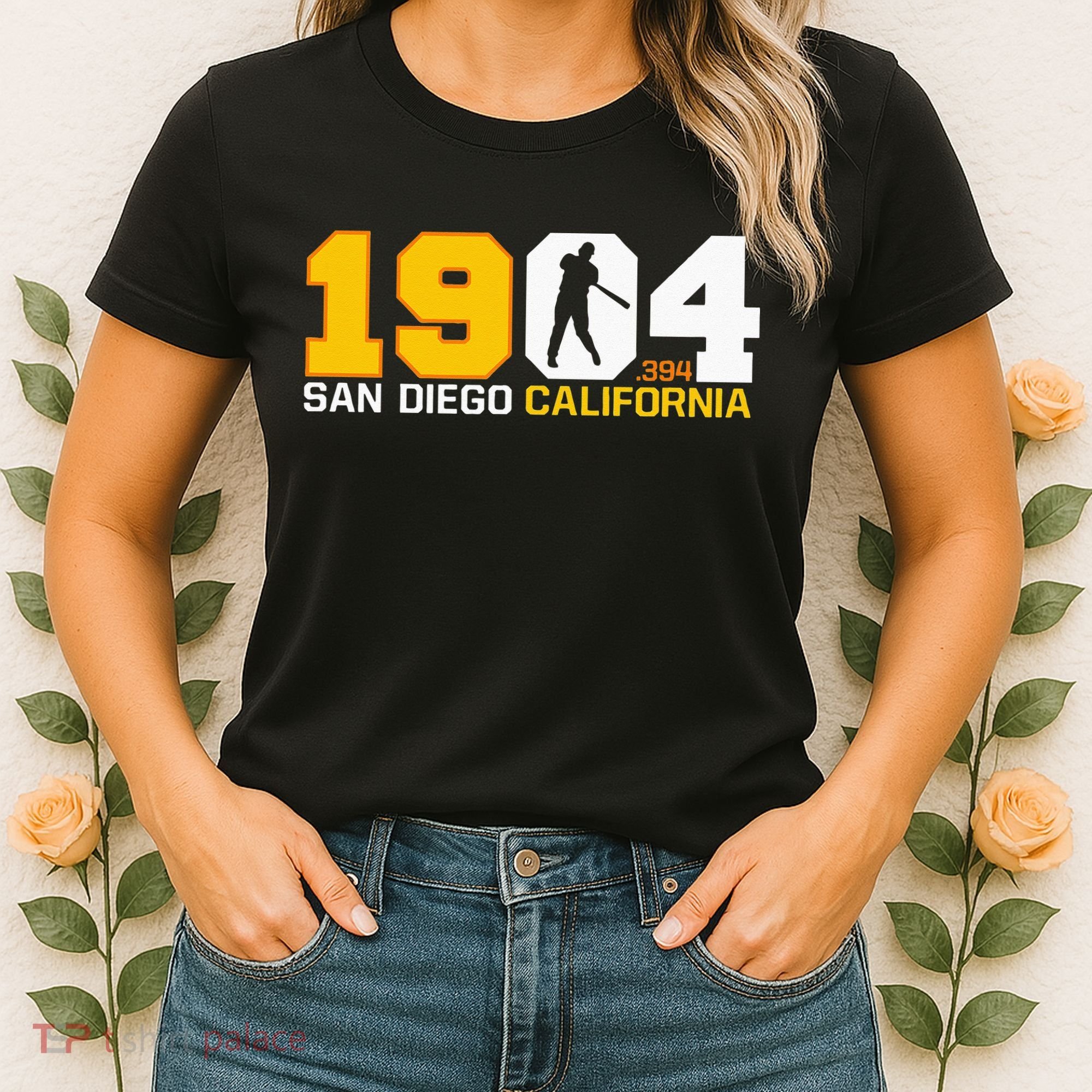 San Diego California Throwback 1904 Baseball Statue .394 Women's T-Shirt