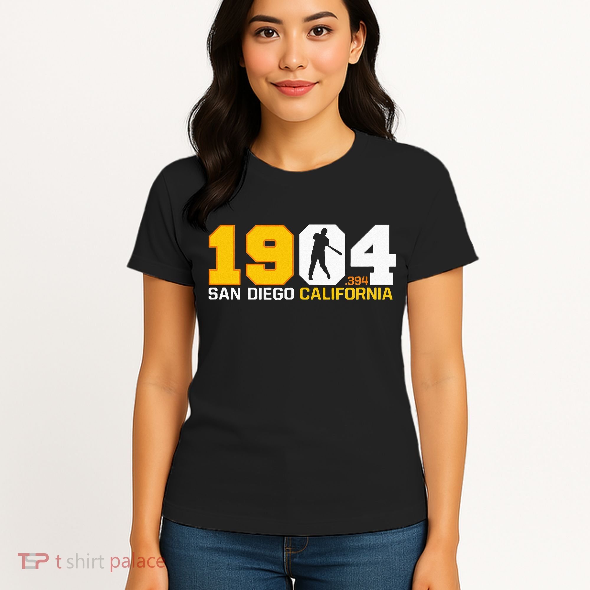 San Diego California Throwback 1904 Baseball Statue .394 Women's T-Shirt