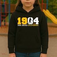San Diego California Throwback 1904 Baseball Statue .394 Kids Hoodie thumb 3