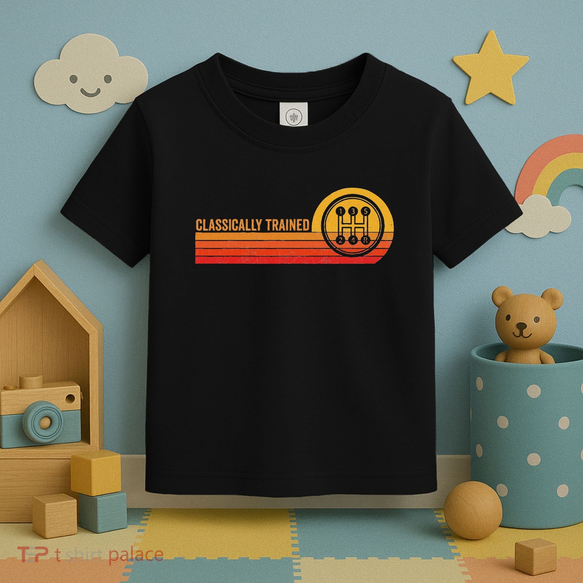 Stick Driver Classically Trained Manual Transmission Retro Toddler T-Shirt