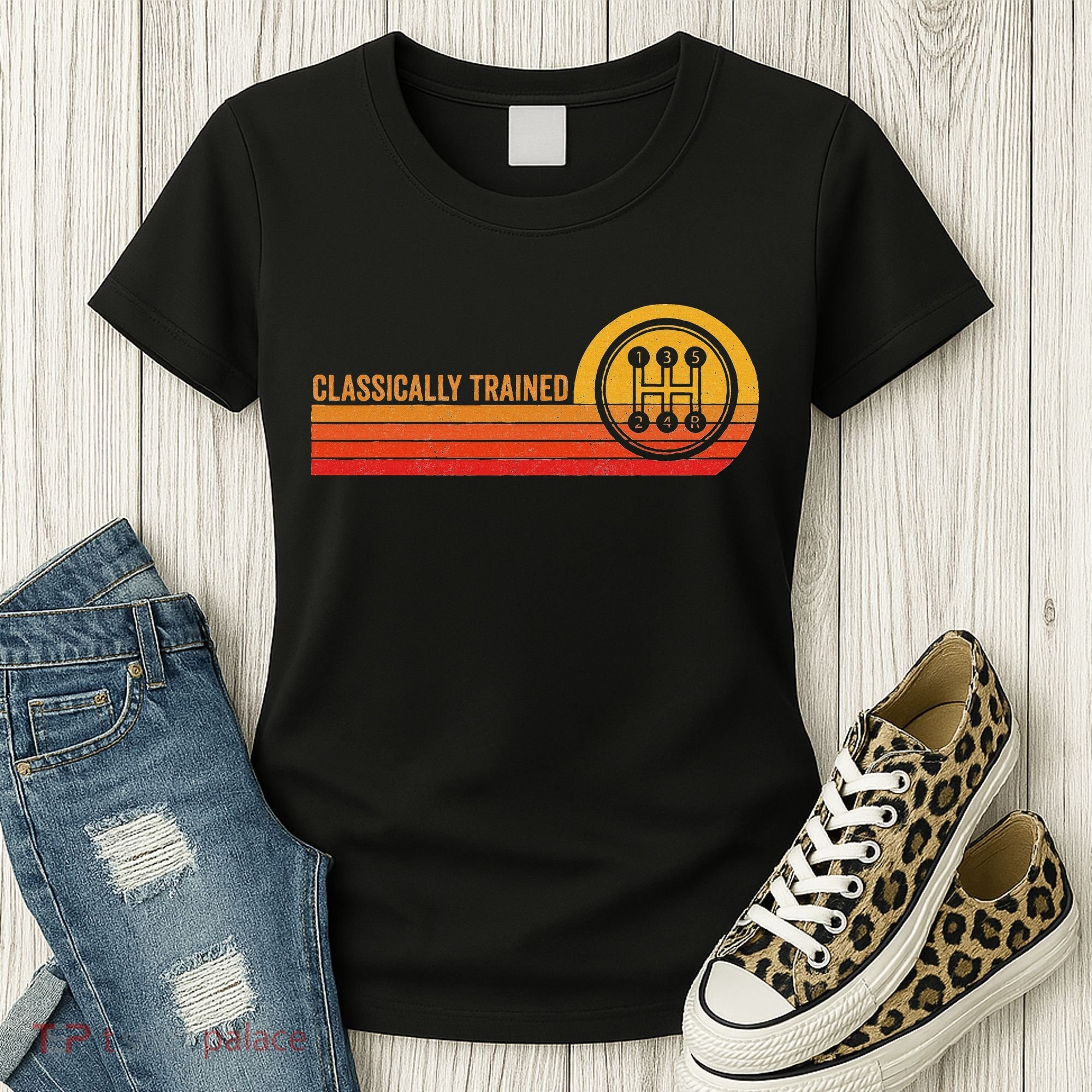 Stick Driver Classically Trained Manual Transmission Retro Women's T-Shirt