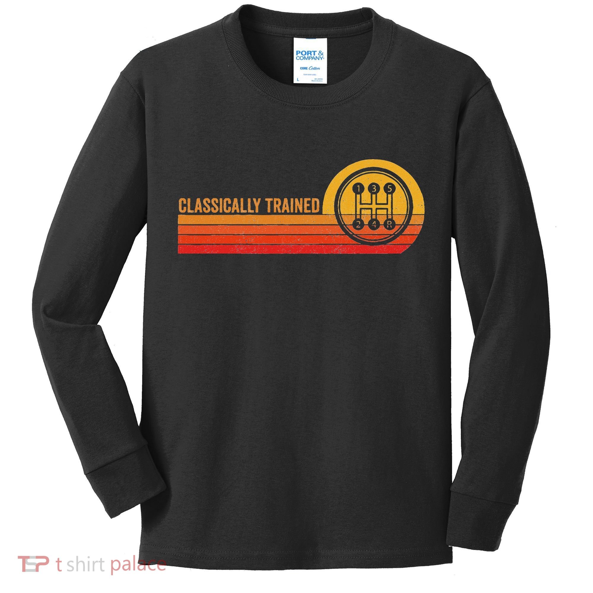 Stick Driver Classically Trained Manual Transmission Retro Kids Long Sleeve Shirt