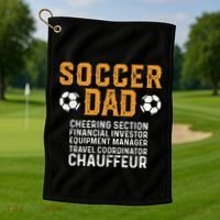 Soccer Dad Cheering Section Financial Investor Equipment Golf Towel thumb 1