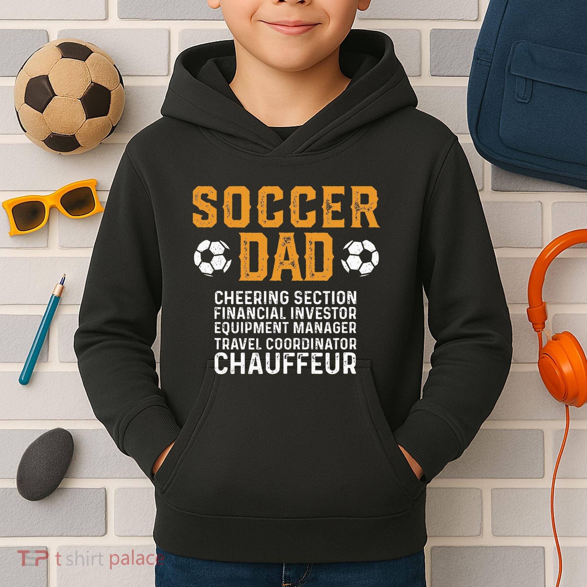 Soccer Dad Cheering Section Financial Investor Equipment Kids Hoodie