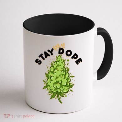 Stay Dope Cannabis Marijuana Bud Coffee Mug back