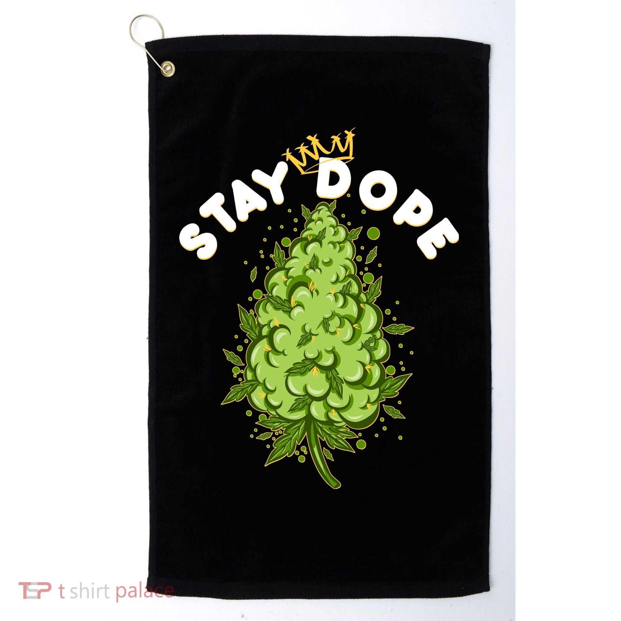 Stay Dope Cannabis Marijuana Bud Golf Towel