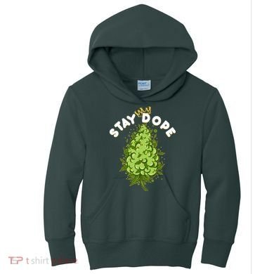 Stay Dope Cannabis Marijuana Bud Kids Hoodie