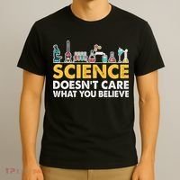 Science Doesn't Care What You Believe Science Teacher Students T-Shirt thumb 3