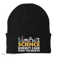 Science Doesn't Care What You Believe Science Teacher Students Beanie thumb 0