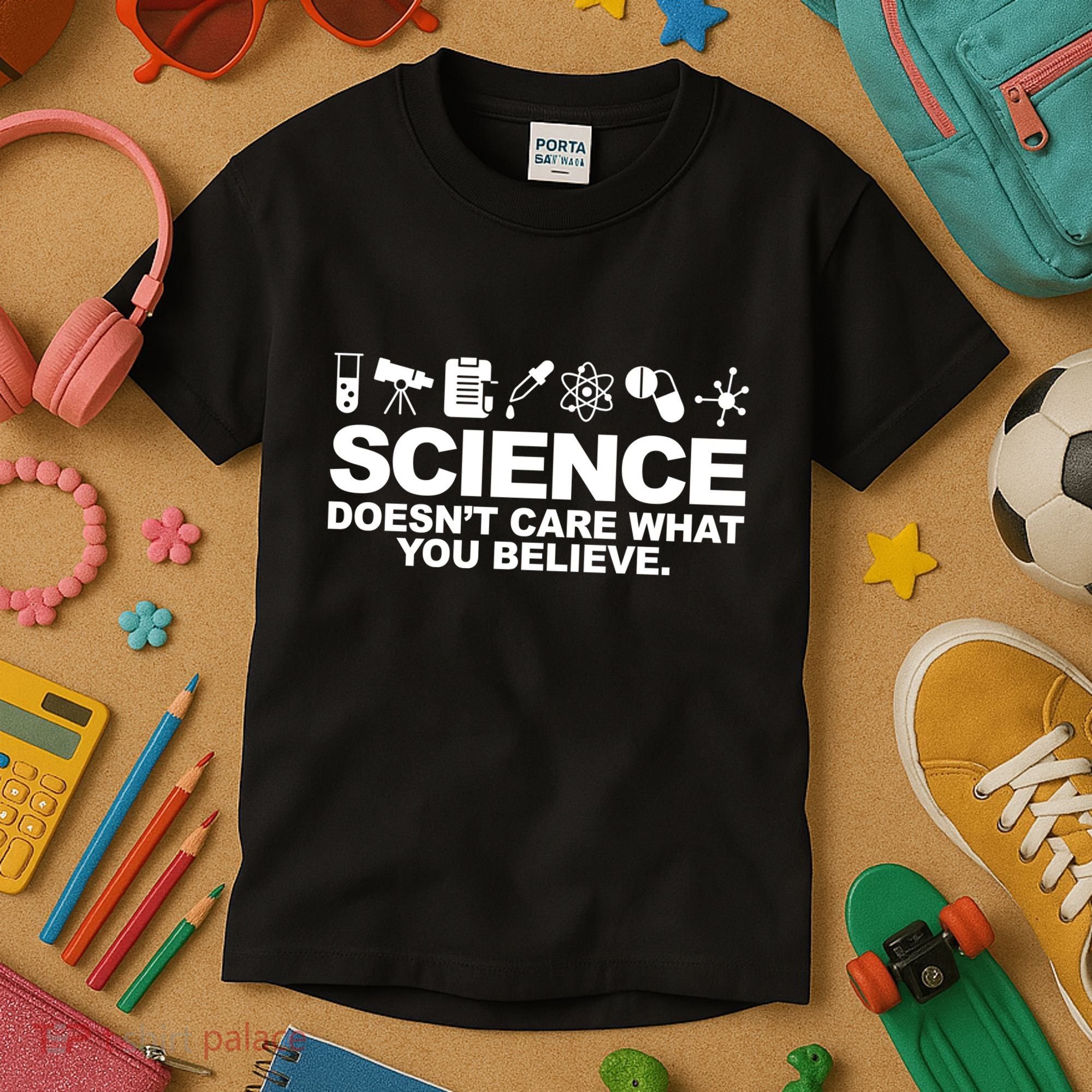 Science Doesn't Care What You Believe Kids T-Shirt