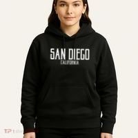 San Diego California Text With White Print Hoodie thumb 5