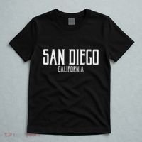 San Diego California Text With White Print T-Shirt thumb 5