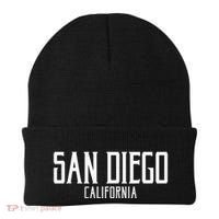 San Diego California Text With White Print Beanie thumb 0