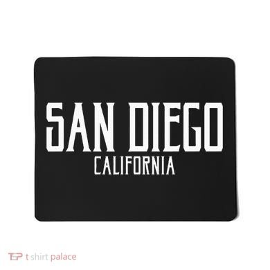 San Diego California Text With White Print Mousepad