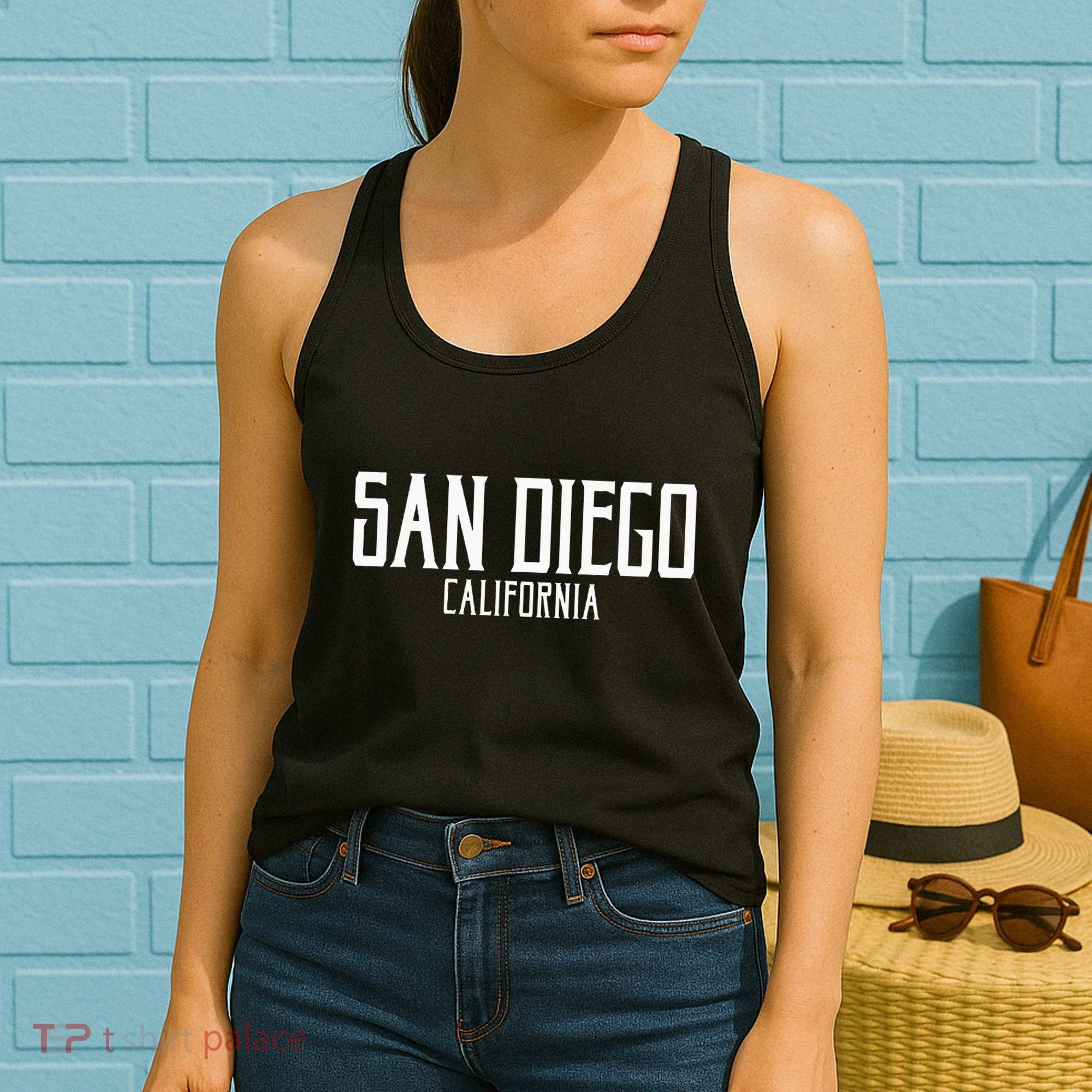 San Diego California Text With White Print Women's Tank Top