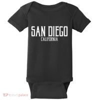 San Diego California Text With White Print Baby Bodysuit thumb 0