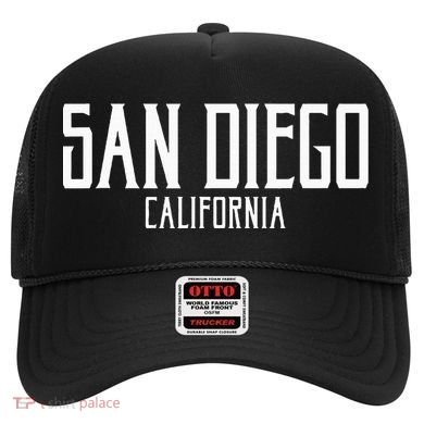 San Diego California Text With White Print Hat