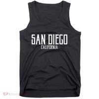 San Diego California Text With White Print Tank Top thumb 0