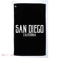 San Diego California Text With White Print Golf Towel thumb 0