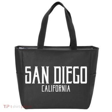 San Diego California Text With White Print Tote Bag