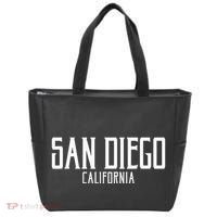 San Diego California Text With White Print Tote Bag thumb 0