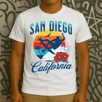 San Diego California Beach Surf Summer Vacation Vintage T-Shirt thumb 3