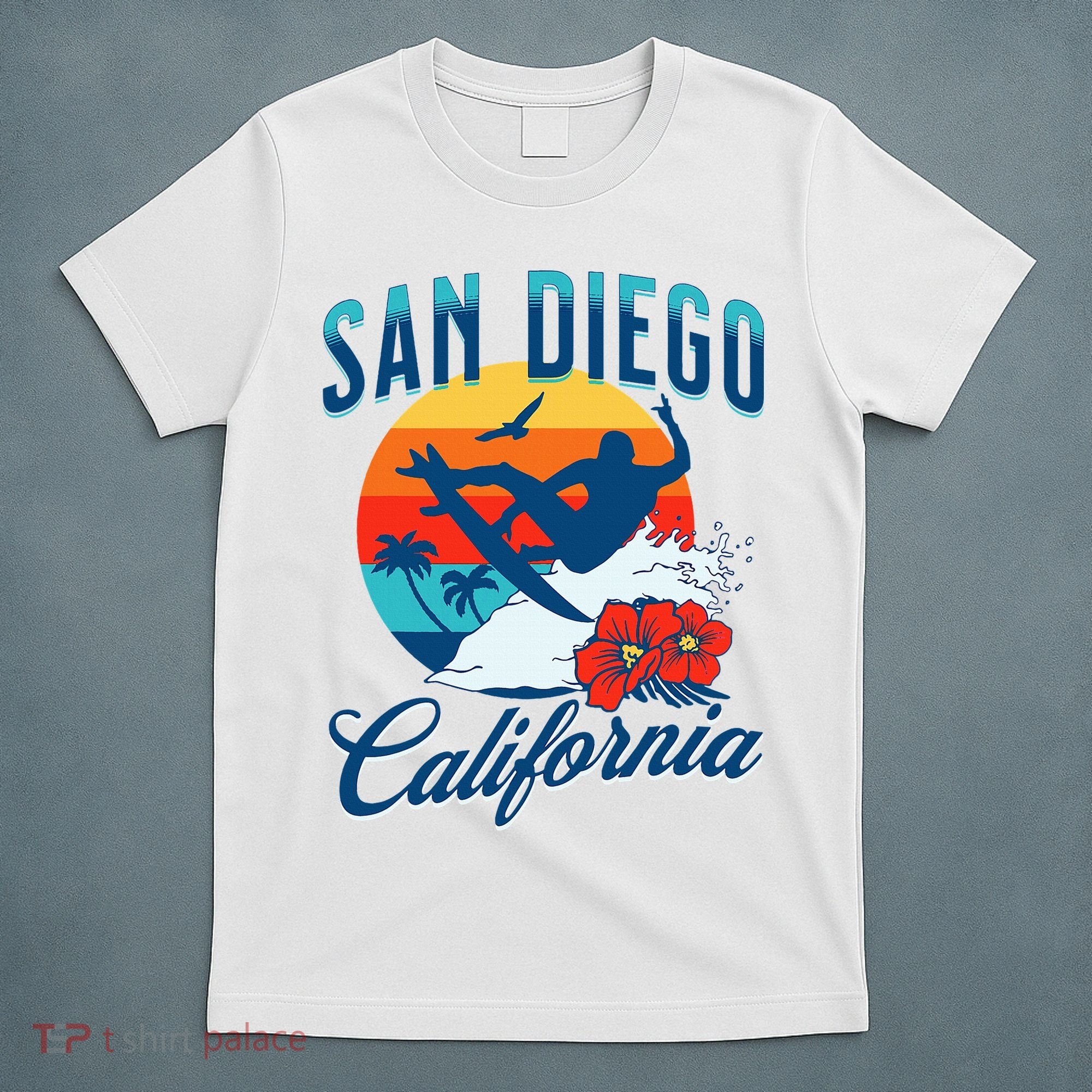 San Diego California Beach Surf Summer Vacation Vintage T-Shirt