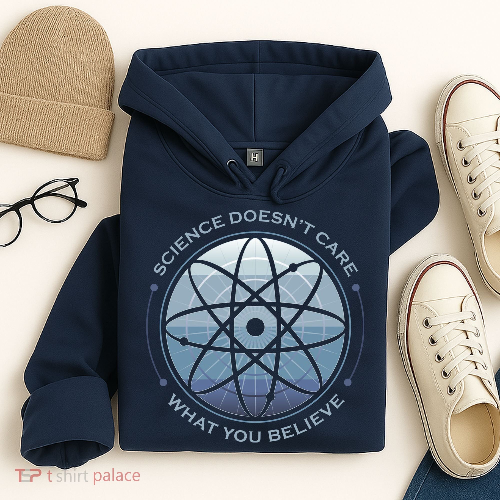 Science Doesn't Care What You Believe Atom Hoodie