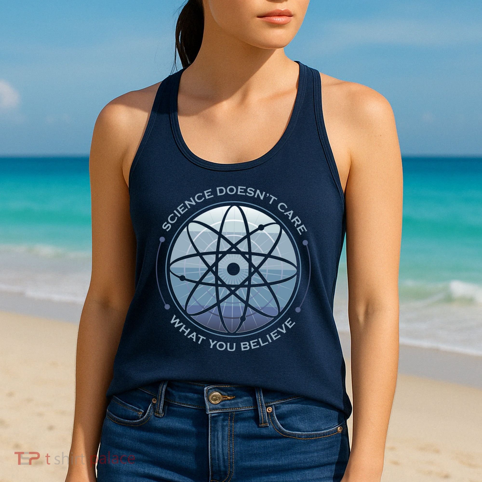 Science Doesn't Care What You Believe Atom Women's Tank Top