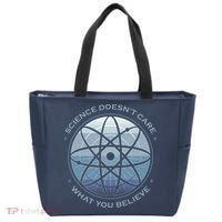 Science Doesn't Care What You Believe Atom Tote Bag thumb 0