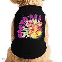 Softball Drip Coquette Bow Softball Game Day Softball Mama Doggie Tank thumb 0