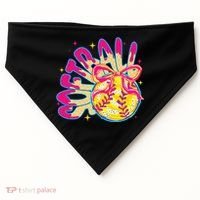 Softball Drip Coquette Bow Softball Game Day Softball Mama USA-Made Doggie Bandana thumb 0