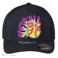 Softball Drip Coquette Bow Softball Game Day Softball Mama Flexfit Unipanel Trucker Cap thumb 0