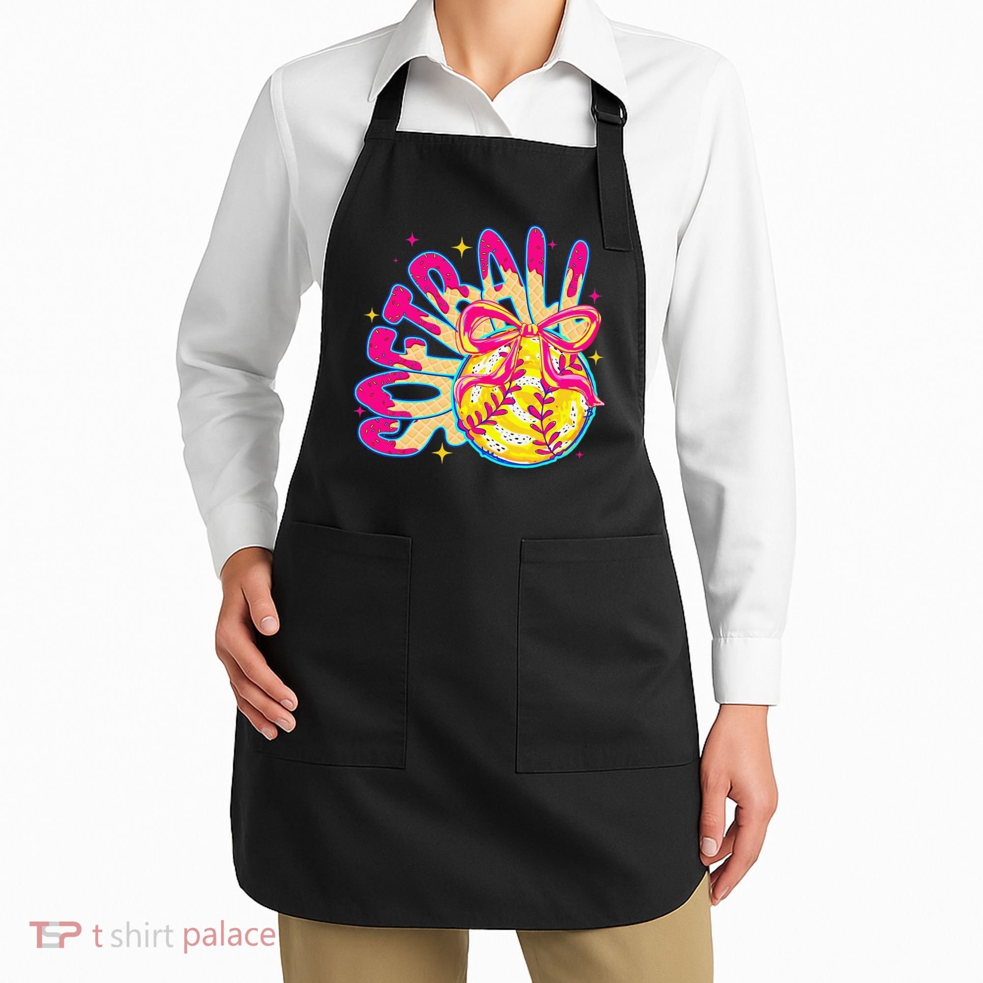 Softball Drip Coquette Bow Softball Game Day Softball Mama Apron