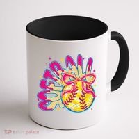 Softball Drip Coquette Bow Softball Game Day Softball Mama Coffee Mug thumb 1