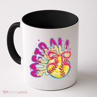 Softball Drip Coquette Bow Softball Game Day Softball Mama Coffee Mug thumb 0
