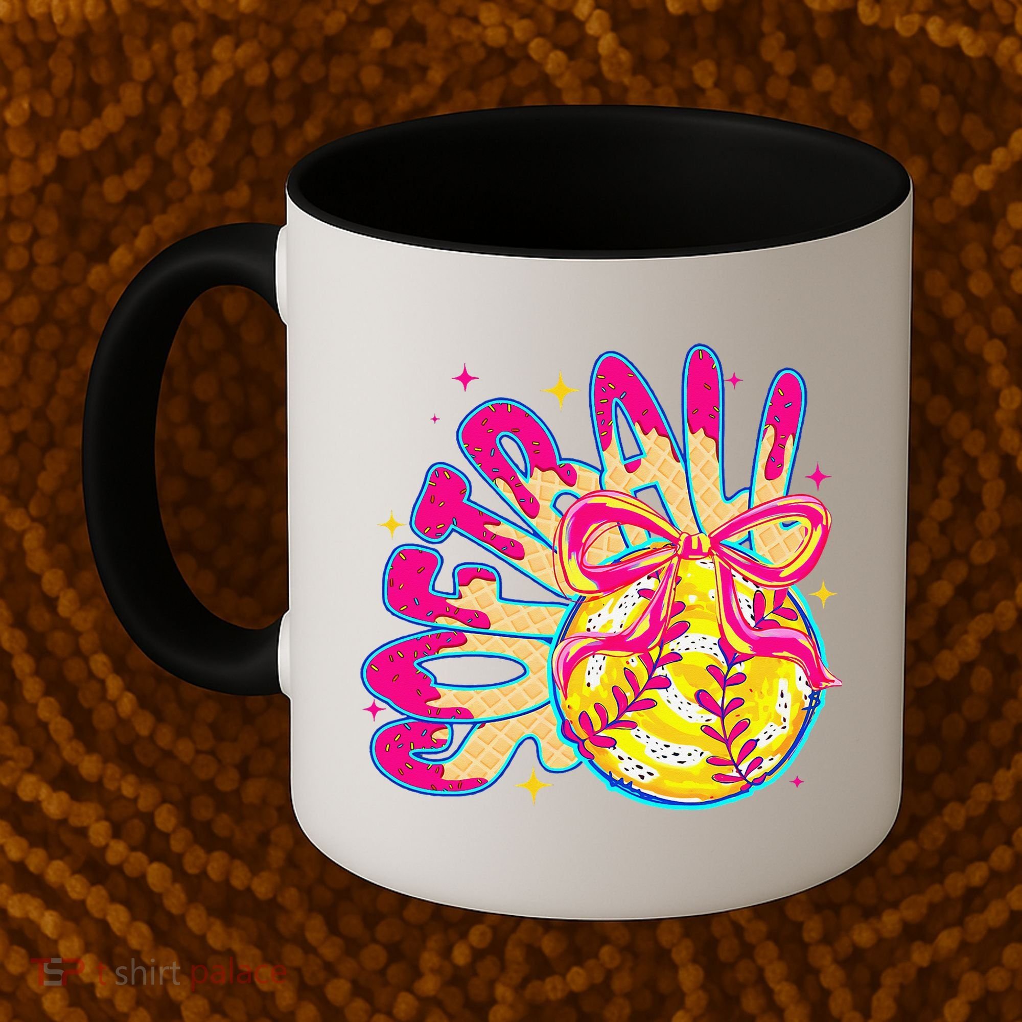 Softball Drip Coquette Bow Softball Game Day Softball Mama Coffee Mug