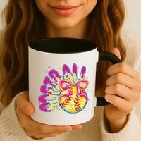 Softball Drip Coquette Bow Softball Game Day Softball Mama Coffee Mug thumb 3