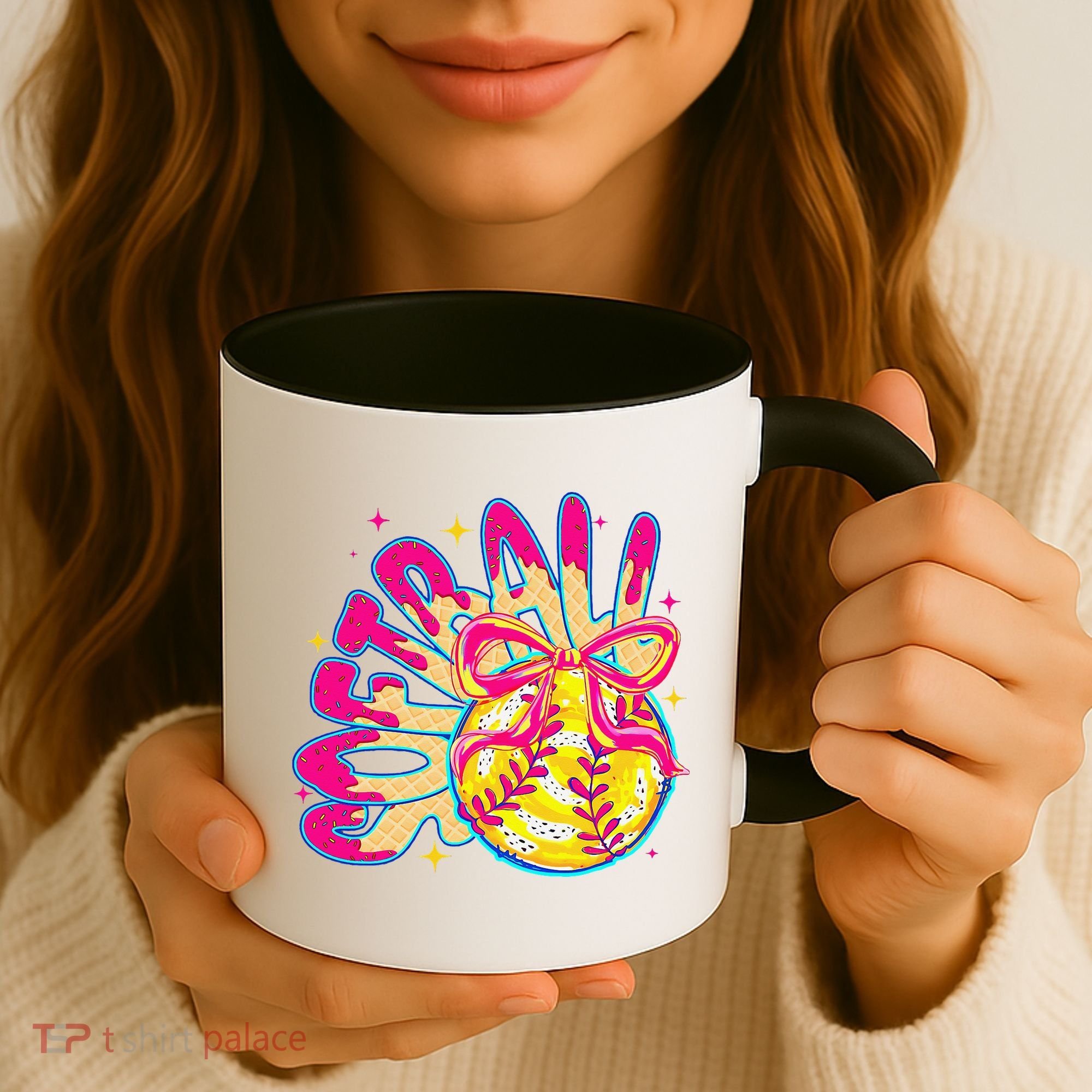 Softball Drip Coquette Bow Softball Game Day Softball Mama Coffee Mug