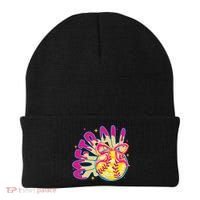 Softball Drip Coquette Bow Softball Game Day Softball Mama Beanie thumb 0