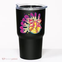 Softball Drip Coquette Bow Softball Game Day Softball Mama Tumbler thumb 0