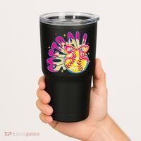 Softball Drip Coquette Bow Softball Game Day Softball Mama Tumbler thumb 2