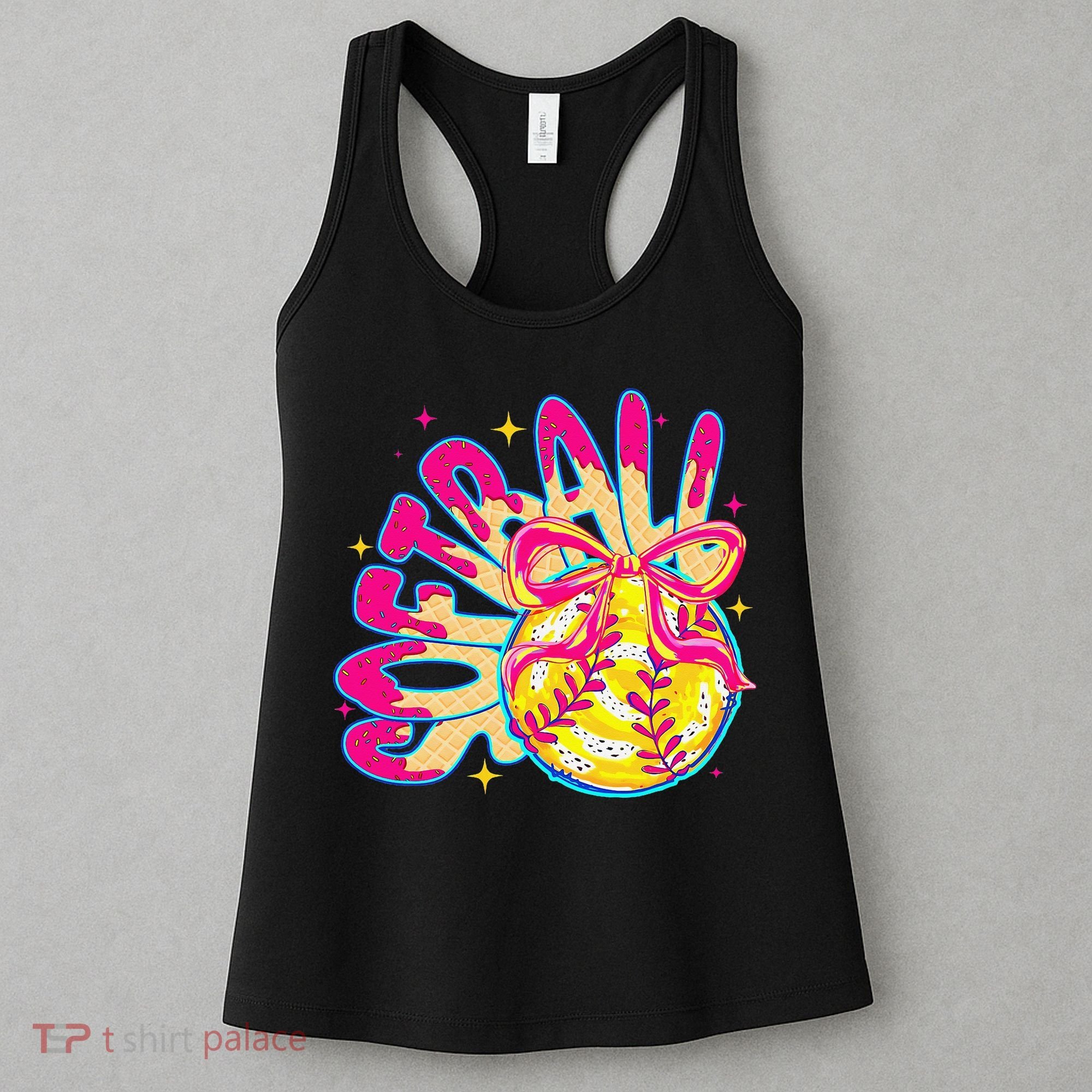 Softball Drip Coquette Bow Softball Game Day Softball Mama Women's Tank Top