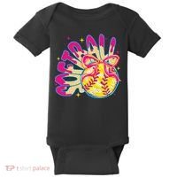 Softball Drip Coquette Bow Softball Game Day Softball Mama Baby Bodysuit thumb 0