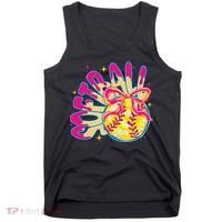 Softball Drip Coquette Bow Softball Game Day Softball Mama Tank Top thumb 0