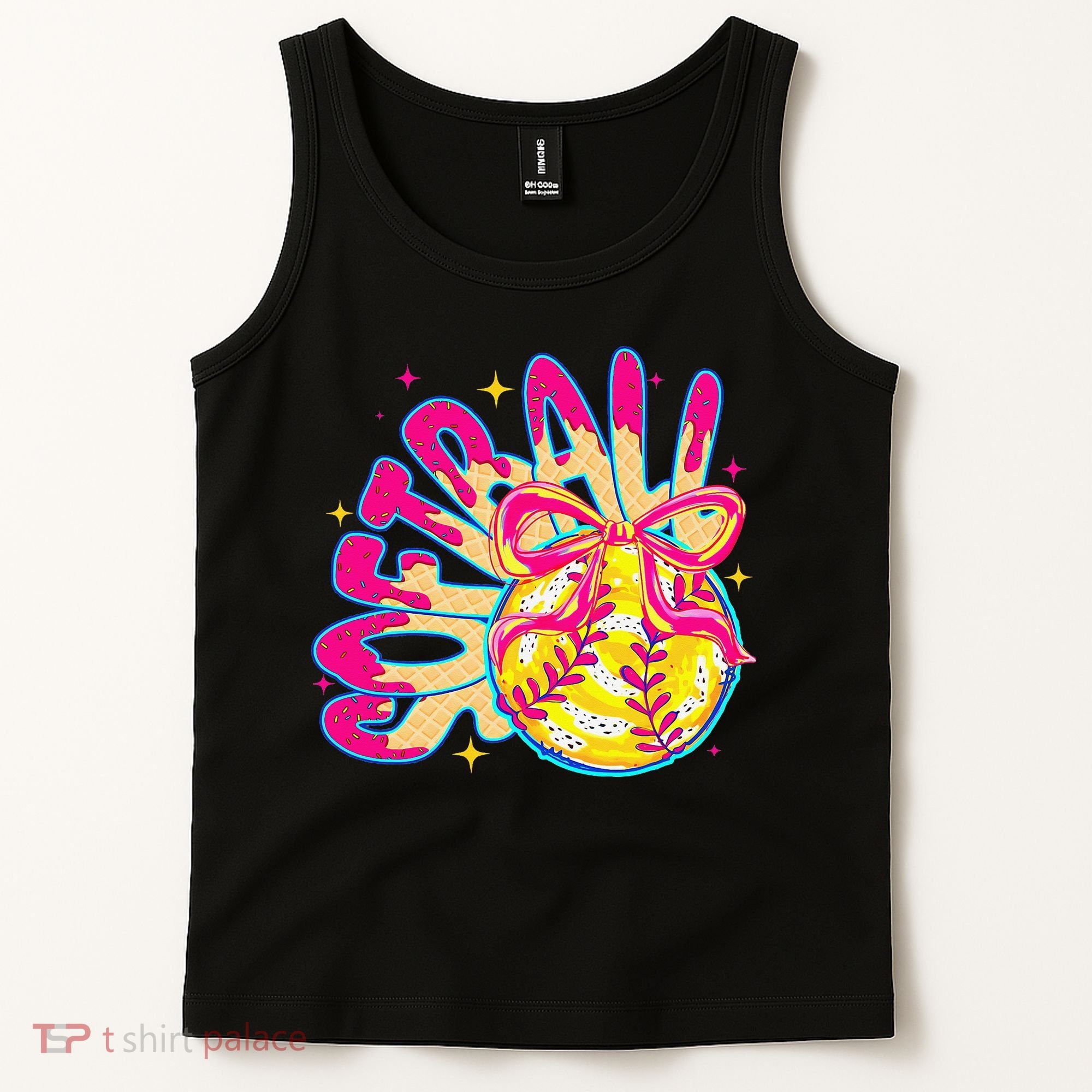 Softball Drip Coquette Bow Softball Game Day Softball Mama Tank Top