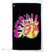 Softball Drip Coquette Bow Softball Game Day Softball Mama Golf Towel thumb 0