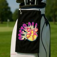 Softball Drip Coquette Bow Softball Game Day Softball Mama Golf Towel thumb 2