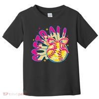 Softball Drip Coquette Bow Softball Game Day Softball Mama Toddler T-Shirt thumb 0